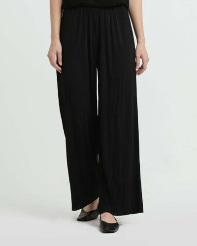 Black Easy Pleated Pants - Hellolilo