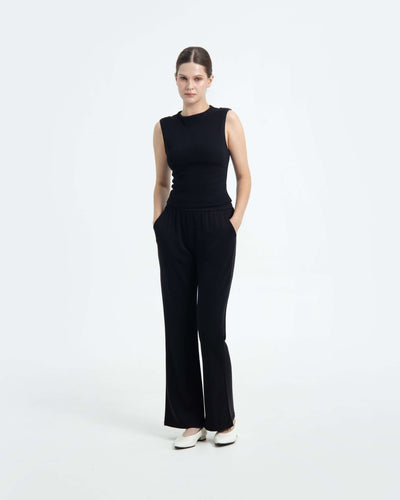 Black Ultrasoft Bamboo 2.0 Flare Pants - Hellolilo