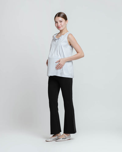 Black Ultrasoft Bamboo 2.0 Maternity Flare Pants - Hellolilo