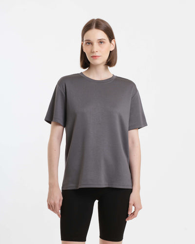 Grey Bamboo Lyocell Oversized T-Shirt - Hellolilo