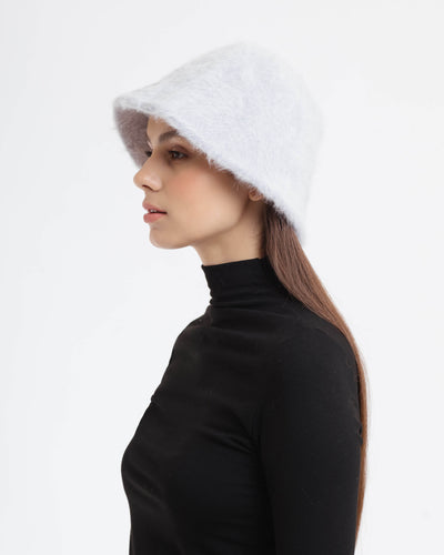 Ice Grey Fuzzy Winter Hat - Hellolilo