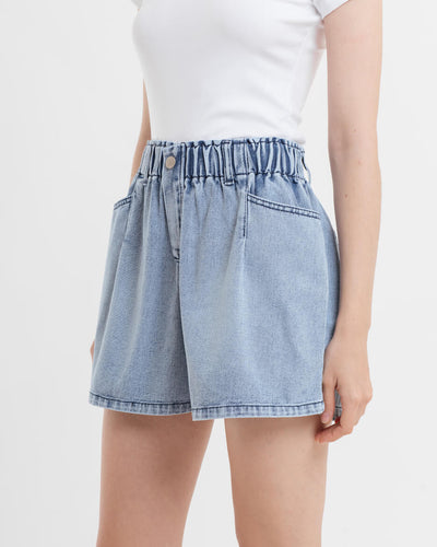 Light Blue Denim Shorts - Hellolilo