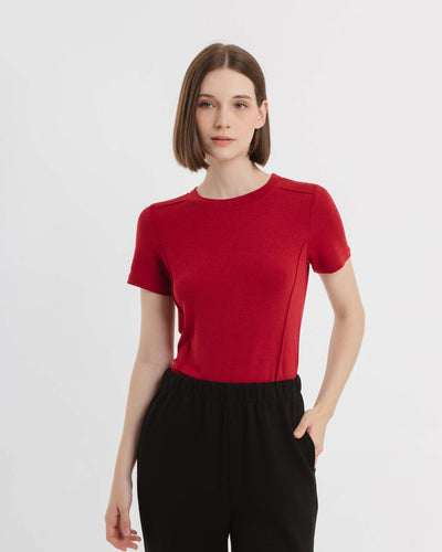 Red Bamboo Cotton T-Shirt - Hellolilo