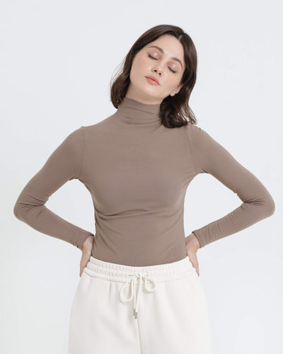 Taupe Bamboo Winter Long Sleeve Top - Hellolilo