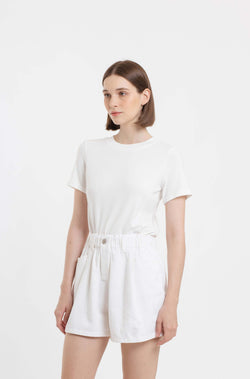 White Bamboo Cotton T-Shirt - Hellolilo