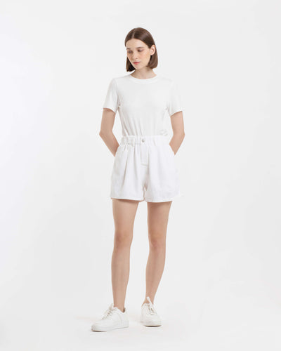 White Bamboo Cotton T-Shirt - Hellolilo