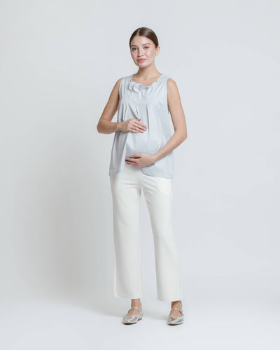 White Ultrasoft Bamboo 2.0 Maternity Basic Pants - Hellolilo