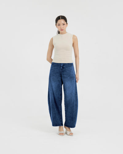 Dark Blue Everyday Barrel Jeans