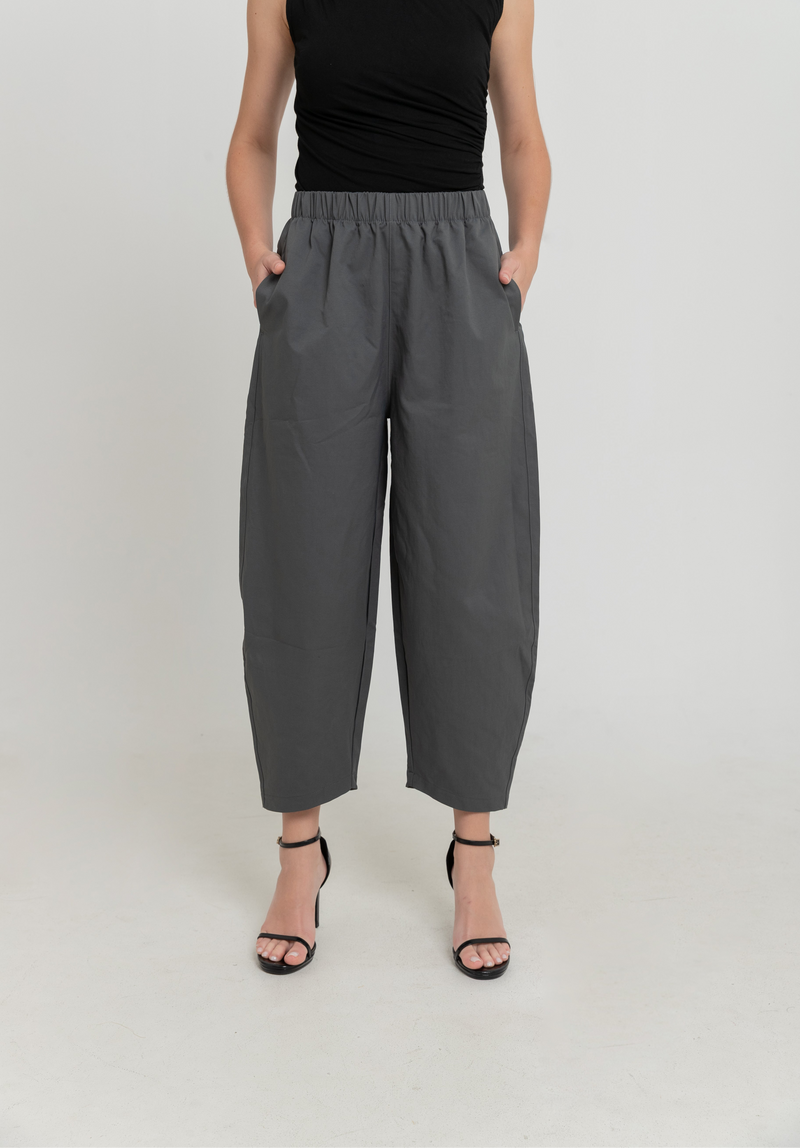 Dark Grey Bamboo Barrel Pants
