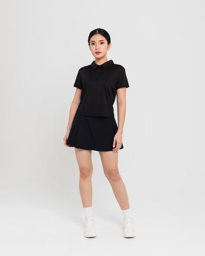 Black Lite Polo Top