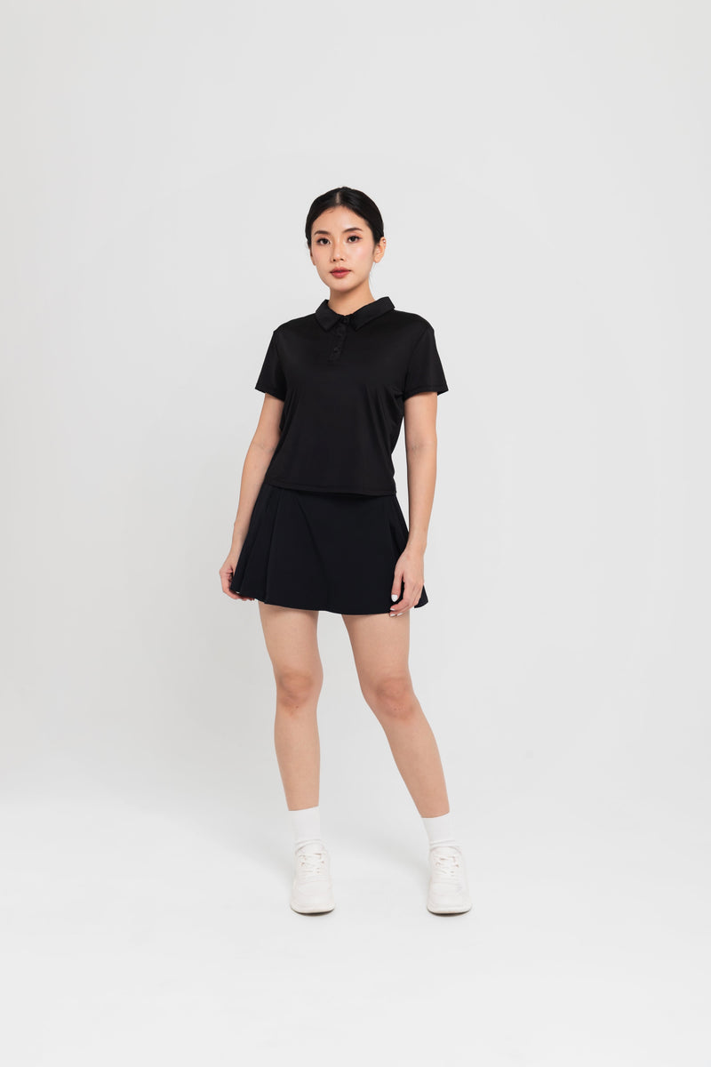 Black Lite Polo Top