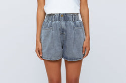 Washed Blue Denim Shorts