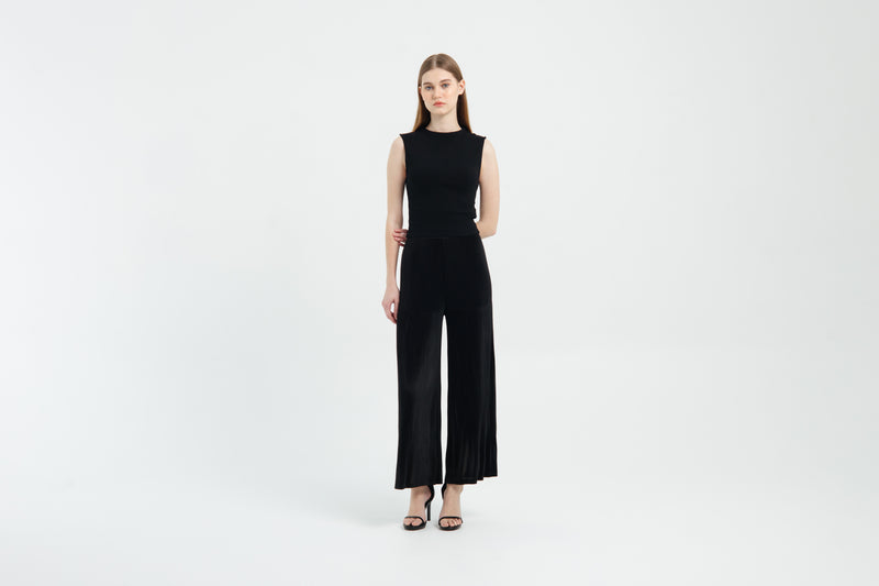Black Aria Pleated Pants