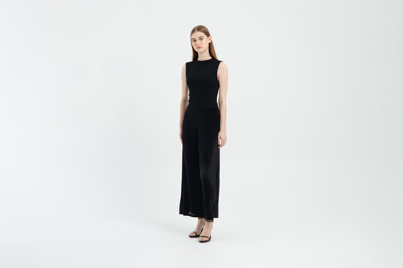 Black Aria Pleated Pants