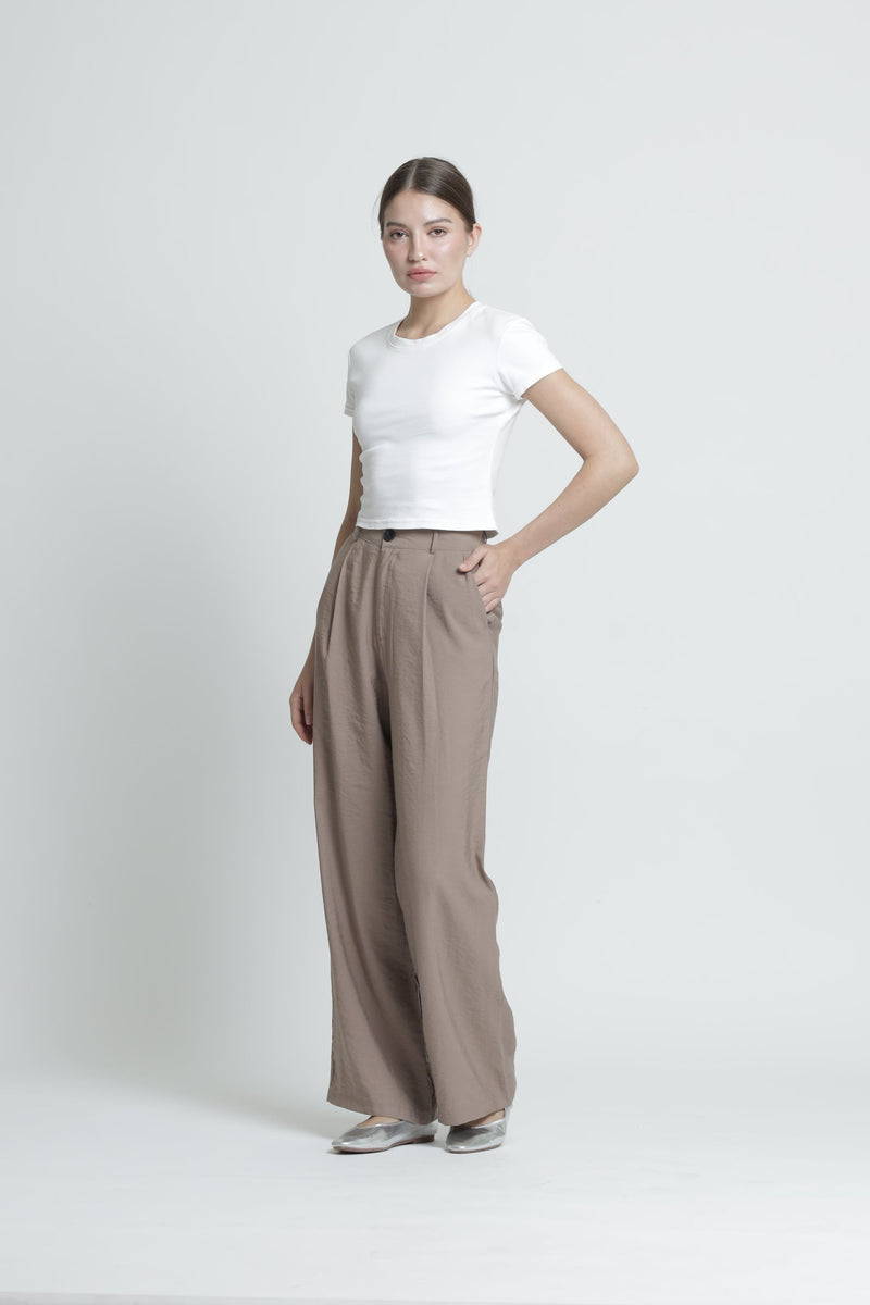 Taupe Fleur Loose Pants