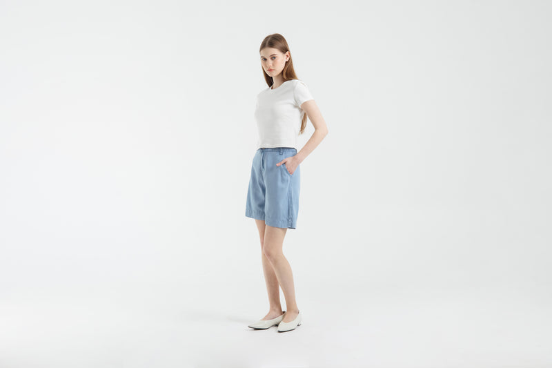 Light Blue Ultrasoft Bamboo Denim Shorts