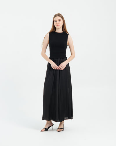 Black Palazzo Silk Pants