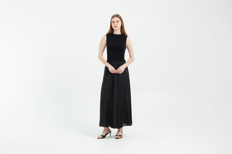 Black Palazzo Silk Pants