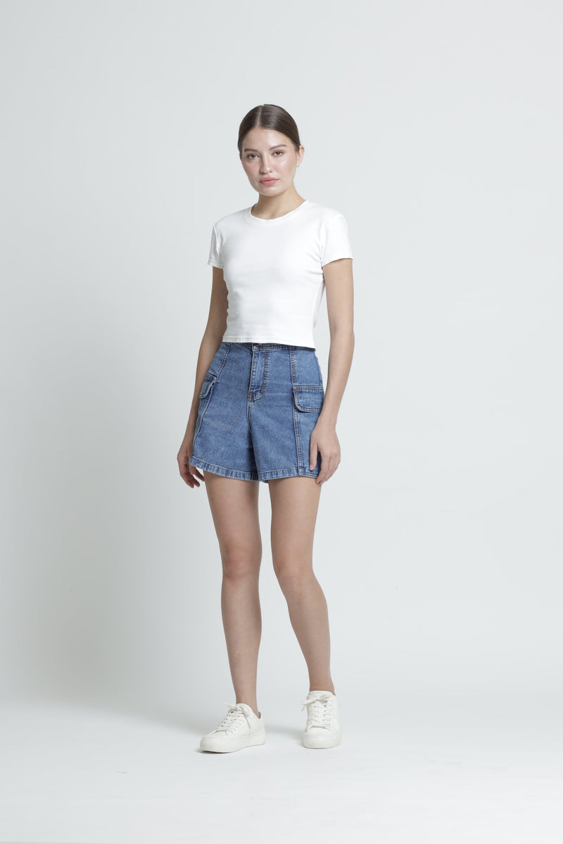 Cargo Denim Shorts