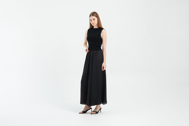 Black Palazzo Silk Pants