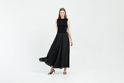 Black Palazzo Silk Pants