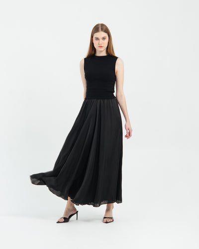 Black Palazzo Silk Pants
