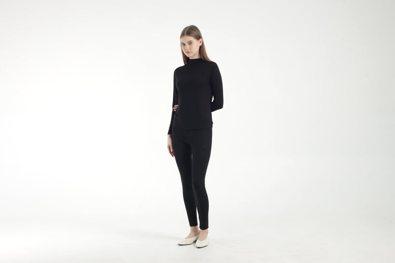 Black Bamboo High Neck Top