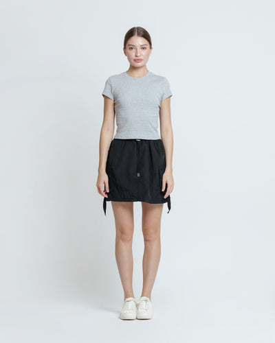 Black Cargo Pocket Skirt