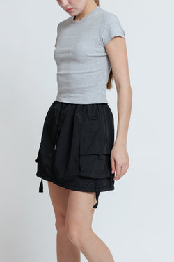 Black Cargo Pocket Skirt