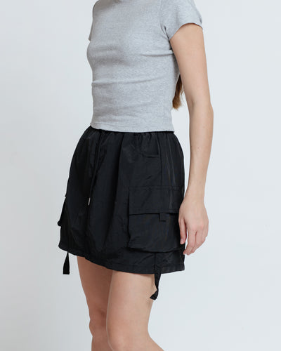 Black Cargo Pocket Skirt