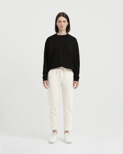 Cream Corduroy Winter Relaxed Pants