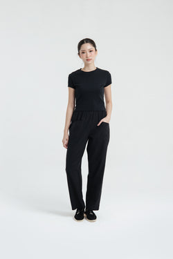 Black Relaxed Linen Pants