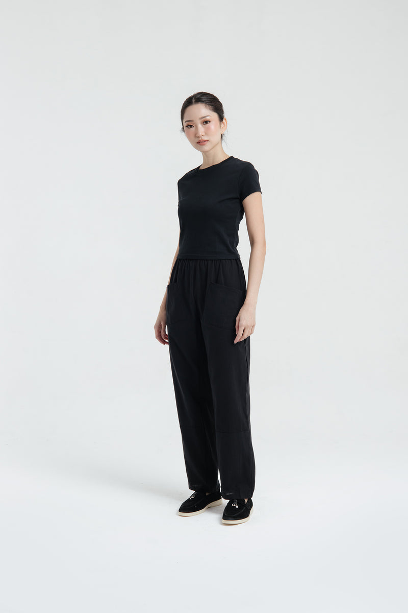 Black Relaxed Linen Pants