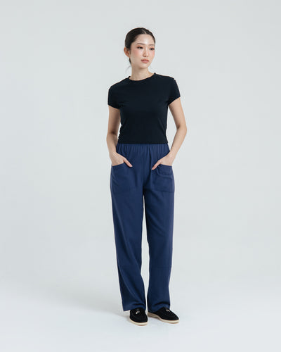 Navy Relaxed Linen Pants