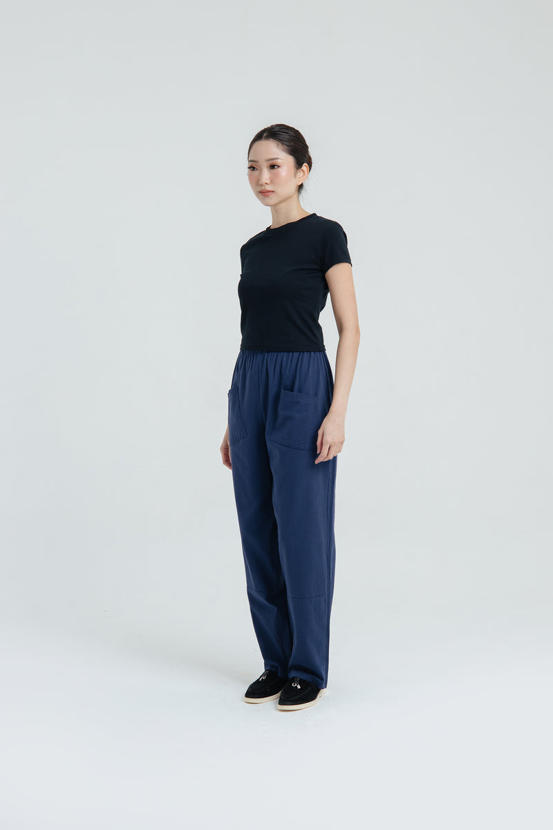 Navy Relaxed Linen Pants