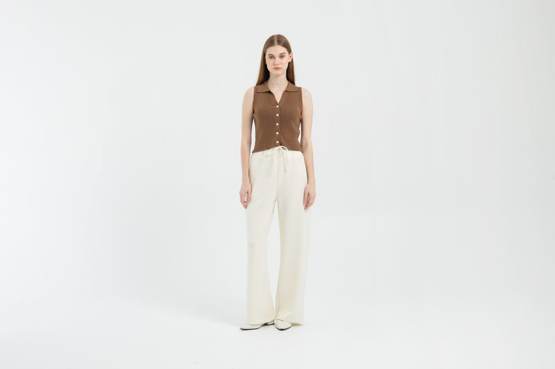 Cream Bamboo Lyocell Essential Pants