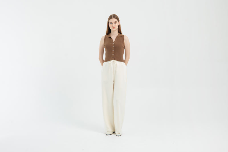 Cream Bamboo Lyocell Essential Pants