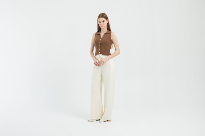 Cream Bamboo Lyocell Essential Pants