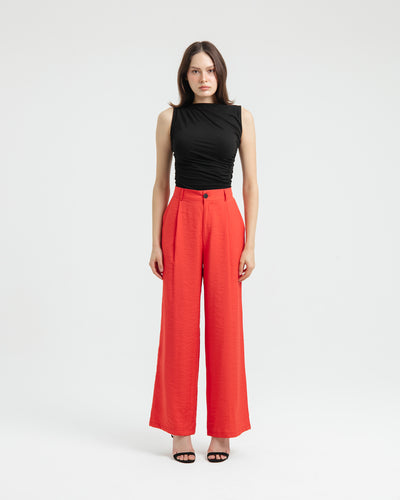 Red Fleur Loose Pants