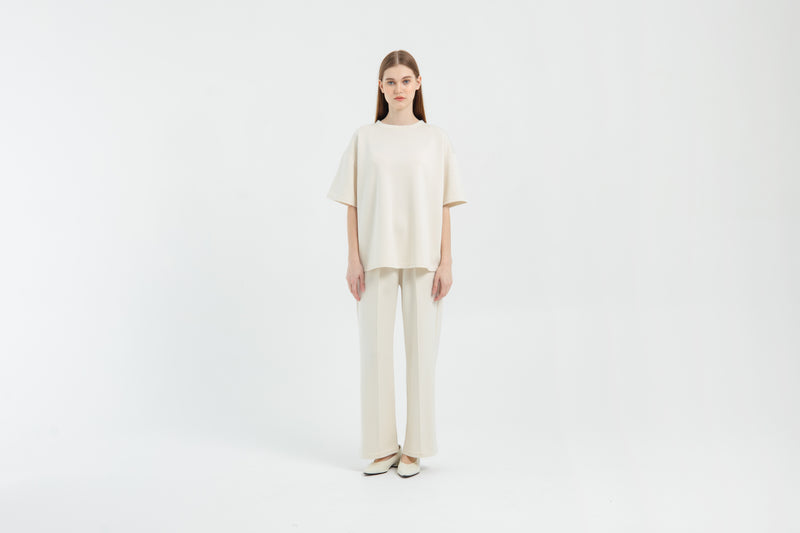 Cream Bamboo Lyocell Short Set
