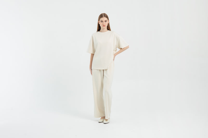 Cream Bamboo Lyocell Short Set