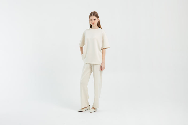 Cream Bamboo Lyocell Short Set