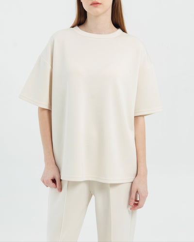 Cream Bamboo Lyocell Short Set