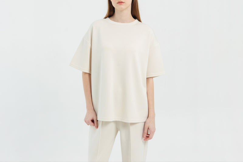 Cream Bamboo Lyocell Short Set