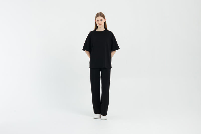 Black Bamboo Lyocell Short Set