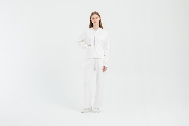White Bamboo Lyocell Hoodie Set