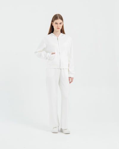 White Bamboo Lyocell Hoodie Set
