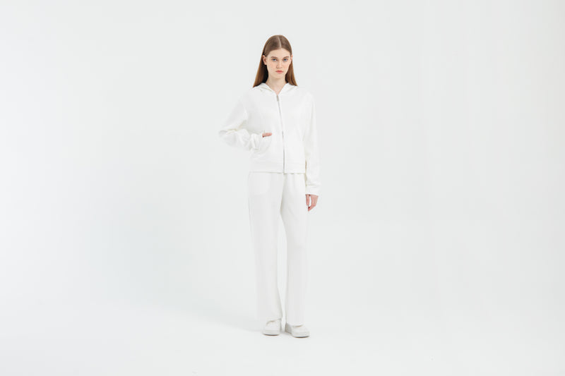 White Bamboo Lyocell Hoodie Set
