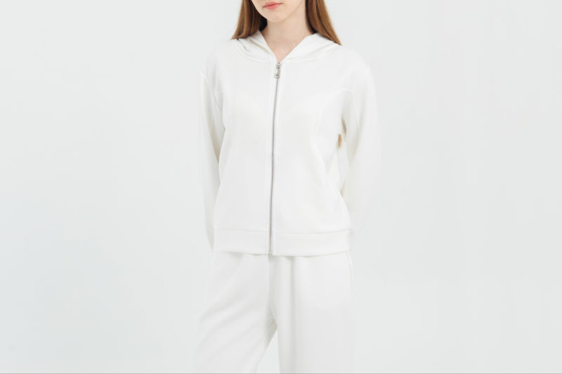 White Bamboo Lyocell Hoodie Set