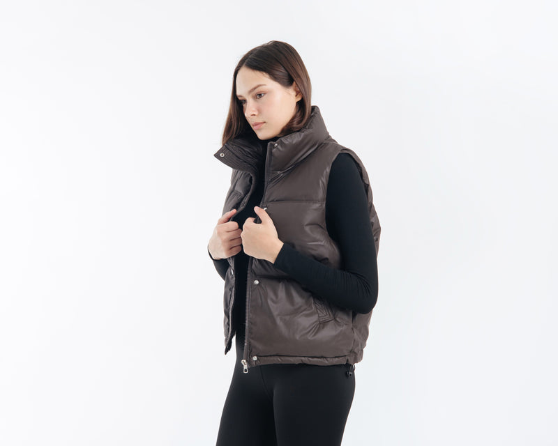 Brown Winter Puffer Vest
